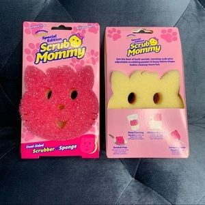 Scrub daddy scrub mommy cat scrubber sponge set of 2 new